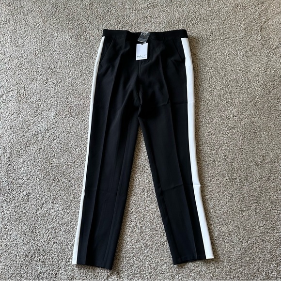 Women’s Style List by Micaela Black Trousers With White Stripe - Picture 1 of 6